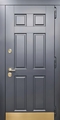 Металлическая утепленная термодверь с латунным отбойником и панелями МДФ цвета антрацит